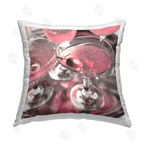 stupell industries Stupell Studio | Glimmering Pink Martinis Printed Throw Pillow