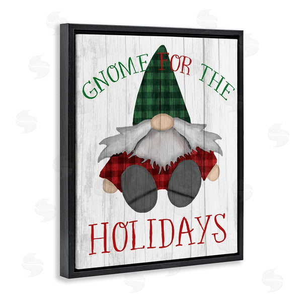 Stupell Industries Stupell Studio | Gnome For The Holidays Festive Garden Elf Plaid Wall Art