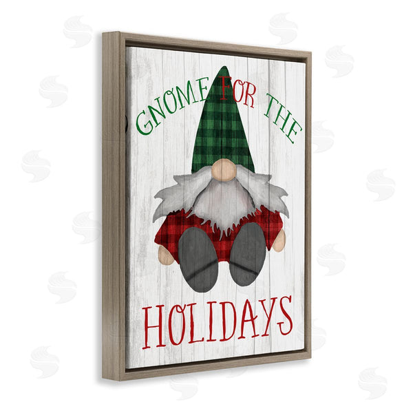 Stupell Industries Stupell Studio | Gnome For The Holidays Festive Garden Elf Plaid Wall Art