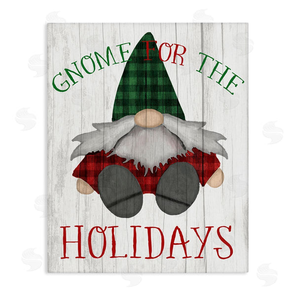 stupell industries Stupell Studio | Gnome for the Holidays Festive Garden Elf Plaid Wall Art
