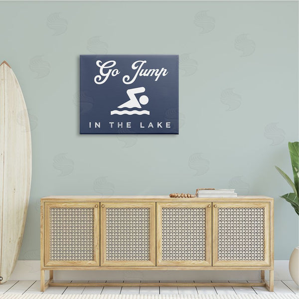 Stupell Industries Stupell Studio | Go Jump In Lake Nautical Swimmer Iconography Sign Wall Art