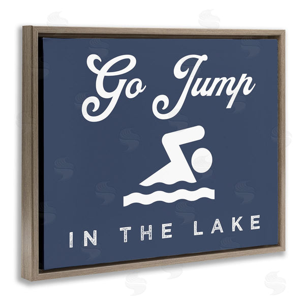 Stupell Industries Stupell Studio | Go Jump In Lake Nautical Swimmer Iconography Sign Wall Art