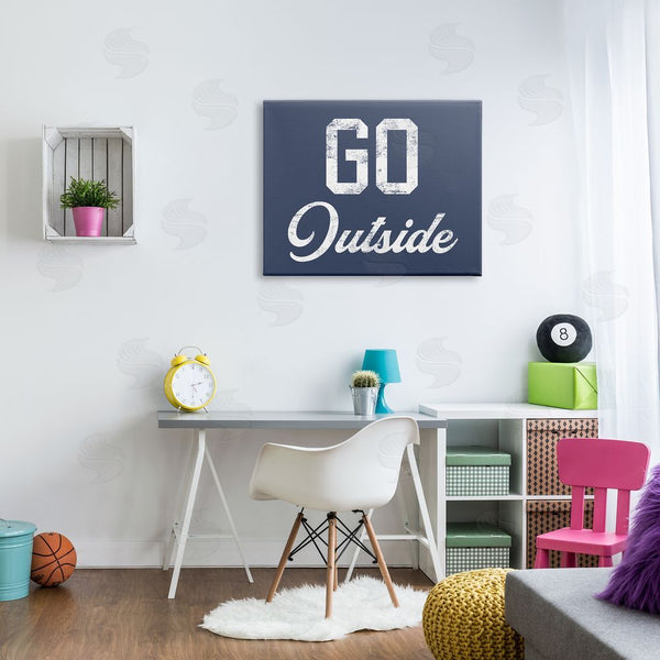 Stupell Industries Stupell Studio | Go Outside Kids Vintage Text Phrase Design Wall Art