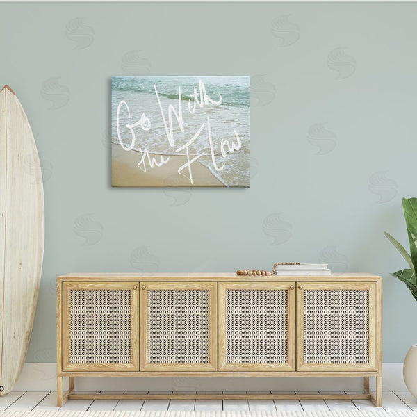 Stupell Industries Stupell Studio | Go With The Flow Phrase Incoming Beach Tide Wall Art