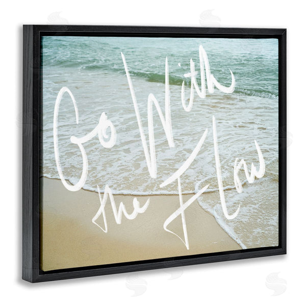 Stupell Industries Stupell Studio | Go With The Flow Phrase Incoming Beach Tide Wall Art