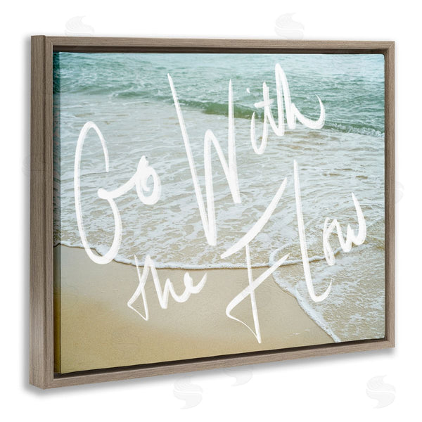 Stupell Industries Stupell Studio | Go With The Flow Phrase Incoming Beach Tide Wall Art
