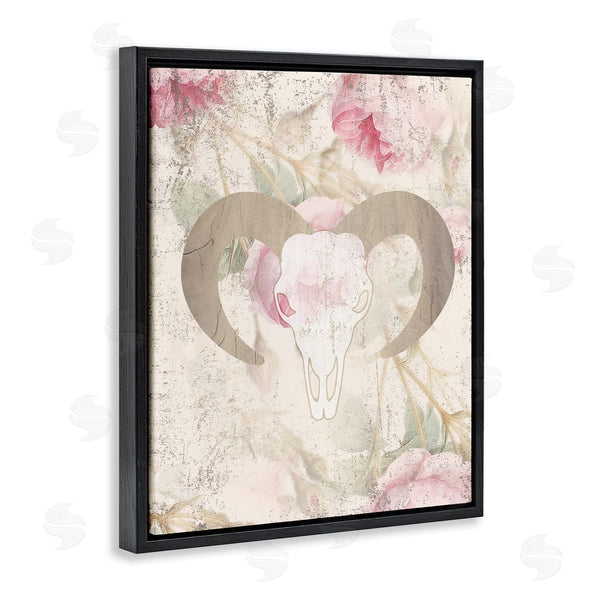 Stupell Industries Stupell Studio | Goat Skull Floral Rose Blooms Wall Art