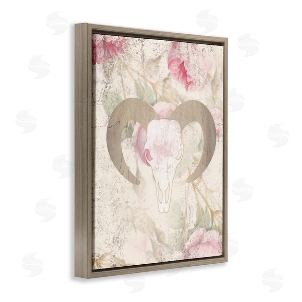 Stupell Industries Stupell Studio | Goat Skull Floral Rose Blooms Wall Art