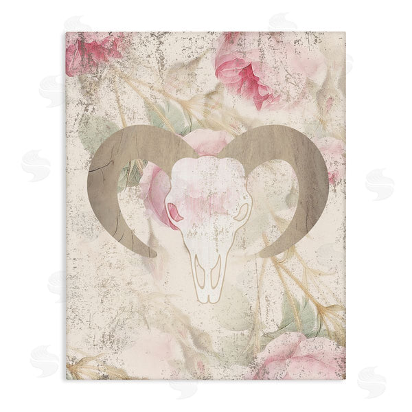 stupell industries Stupell Studio | Goat Skull Floral Rose Blooms Wall Art