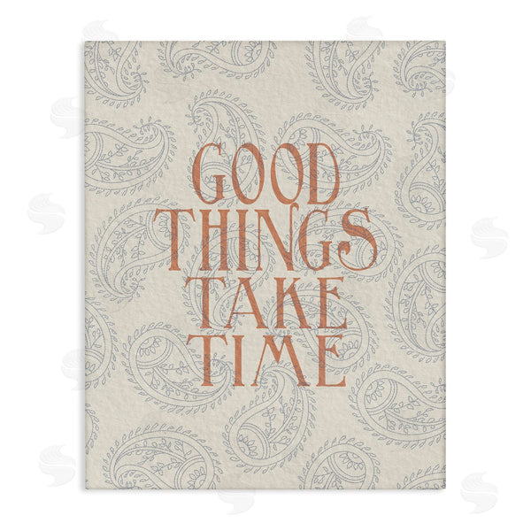 stupell industries Stupell Studio | Good Things Take Time Phrase Soft Paisley Pattern