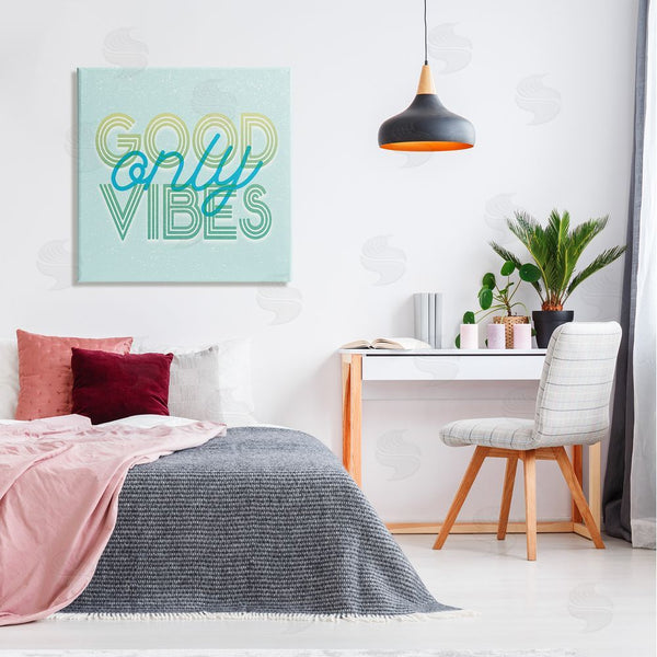 Stupell Industries Stupell Studio | Good Vibes Only Blue Retro Wall Art