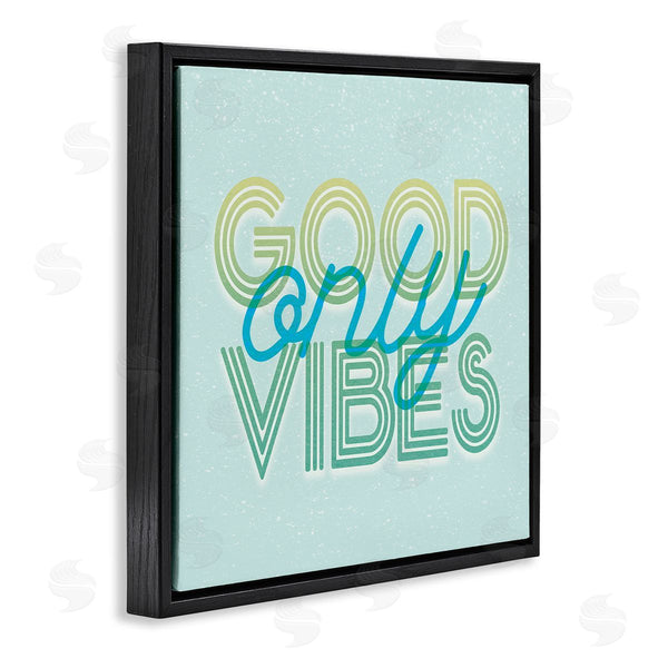 Stupell Industries Stupell Studio | Good Vibes Only Blue Retro Wall Art