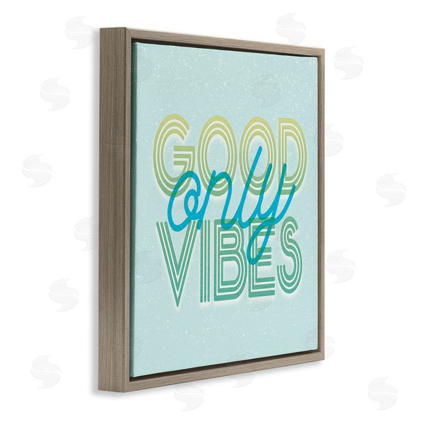 Stupell Industries Stupell Studio | Good Vibes Only Blue Retro Wall Art