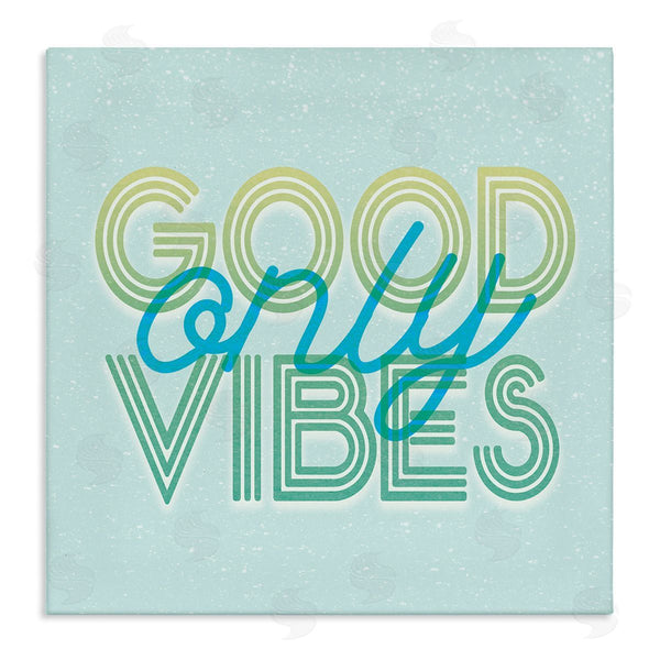 stupell industries Stupell Studio | Good Vibes Only Blue Retro Wall Art