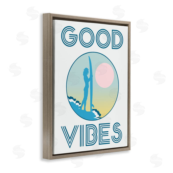 Stupell Industries Stupell Studio | Good Vibes Surfer Chick Sunset