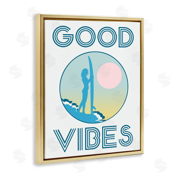 Stupell Industries Stupell Studio | Good Vibes Surfer Chick Sunset