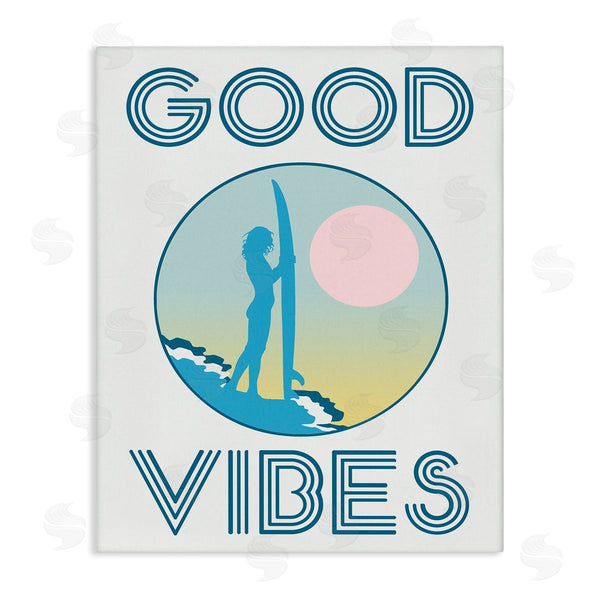 stupell industries Stupell Studio | Good Vibes Surfer Chick Sunset