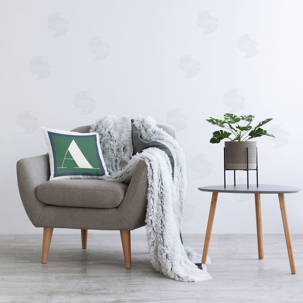 Stupell Industries Stupell Studio | Green A Initial Letter Printed Throw Pillow