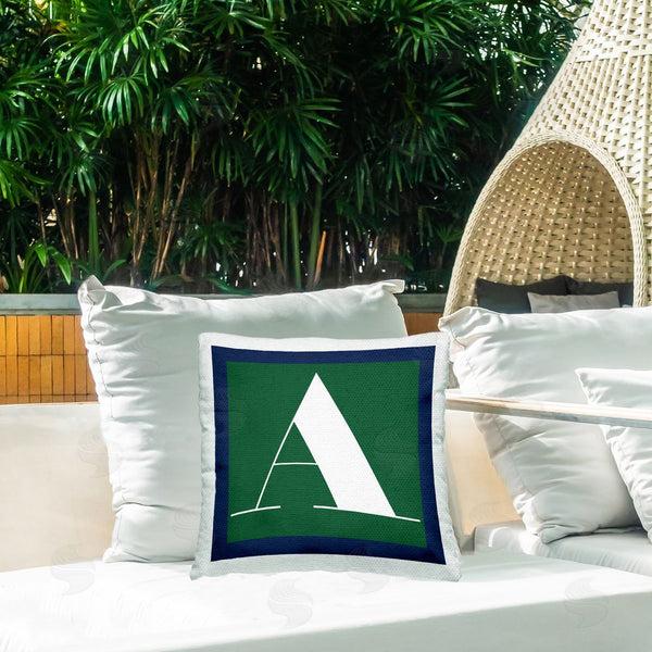 Stupell Industries Stupell Studio | Green A Initial Letter Printed Throw Pillow