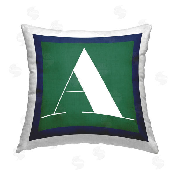 stupell industries Stupell Studio | Green A Initial Letter Printed Throw Pillow