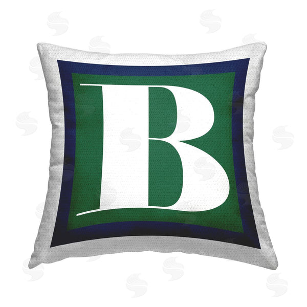 Stupell Industries Stupell Studio | Green B Name Initial Printed Throw Pillow