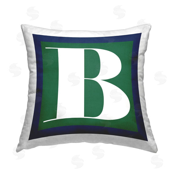 stupell industries Stupell Studio | Green B Name Initial Printed Throw Pillow