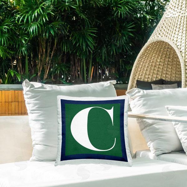Stupell Industries Stupell Studio | Green C Name Initial Printed Throw Pillow