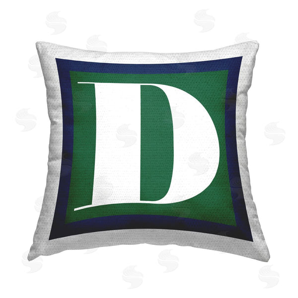 Stupell Industries Stupell Studio | Green D Alphabet Initial Printed Throw Pillow