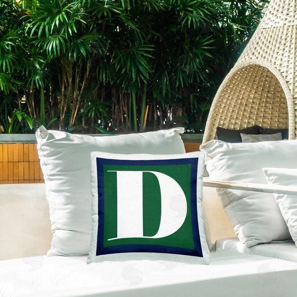 Stupell Industries Stupell Studio | Green D Alphabet Initial Printed Throw Pillow