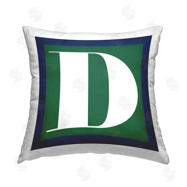 stupell industries Stupell Studio | Green D Alphabet Initial Printed Throw Pillow