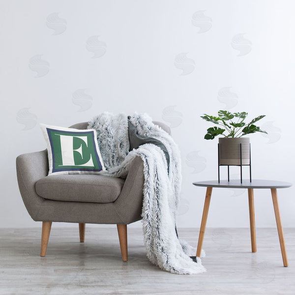 Stupell Industries Stupell Studio | Green E Alphabet Letter Printed Throw Pillow