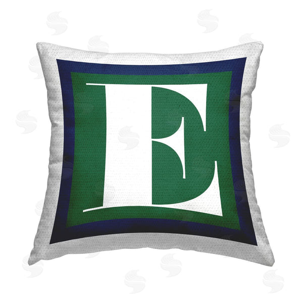 Stupell Industries Stupell Studio | Green E Alphabet Letter Printed Throw Pillow