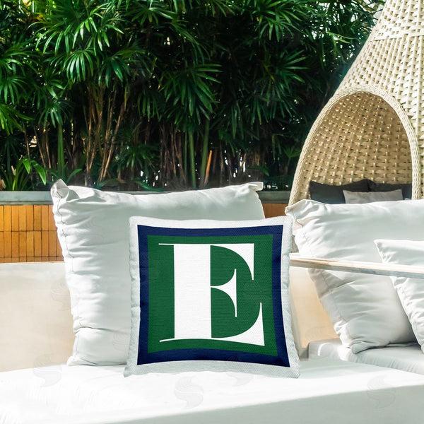 Stupell Industries Stupell Studio | Green E Alphabet Letter Printed Throw Pillow