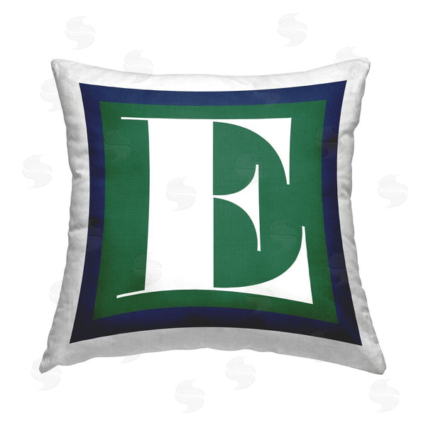 stupell industries Stupell Studio | Green E Alphabet Letter Printed Throw Pillow
