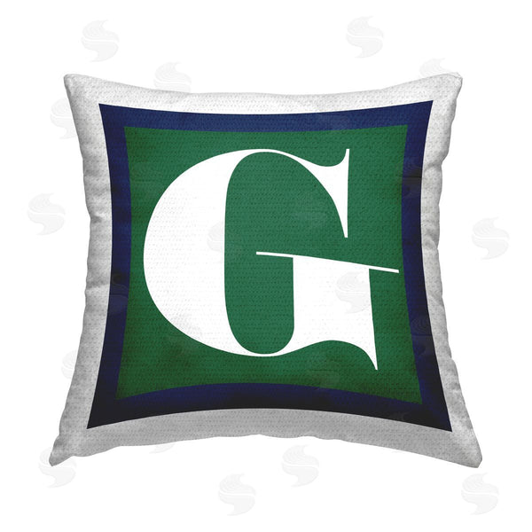 Stupell Industries Stupell Studio | Green G Name Initial Printed Throw Pillow