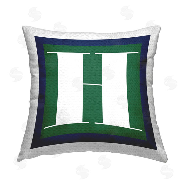 Stupell Industries Stupell Studio | Green H Alphabet Initial Printed Throw Pillow