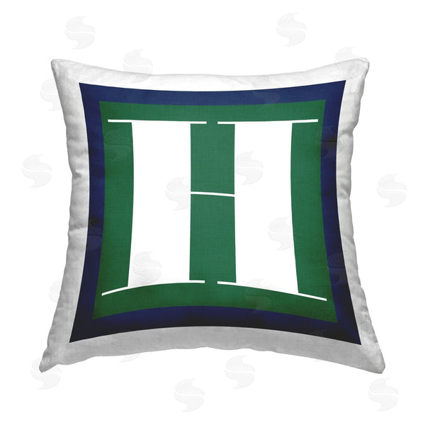 stupell industries Stupell Studio | Green H Alphabet Initial Printed Throw Pillow