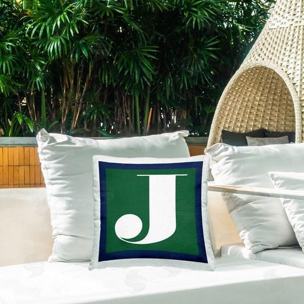 Stupell Industries Stupell Studio | Green J Name Initial Printed Throw Pillow