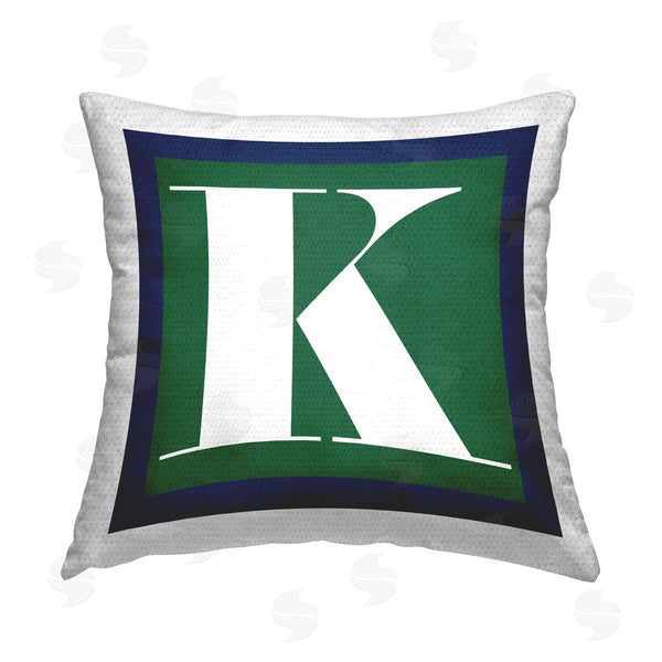 Stupell Industries Stupell Studio | Green K Alphabet Letter Printed Throw Pillow