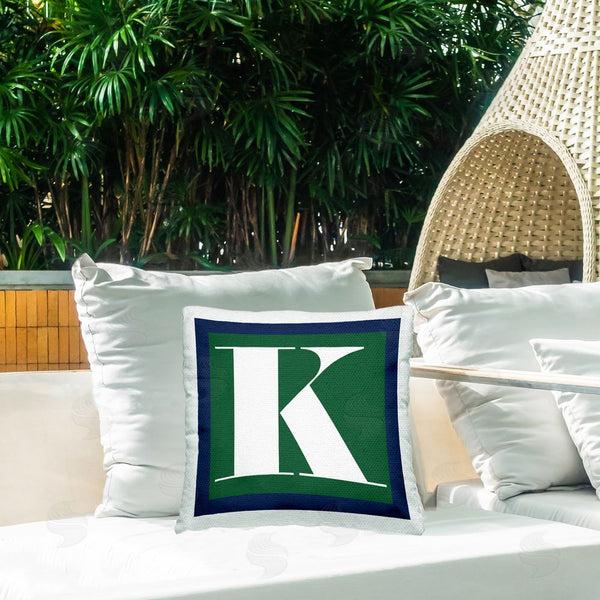 Stupell Industries Stupell Studio | Green K Alphabet Letter Printed Throw Pillow