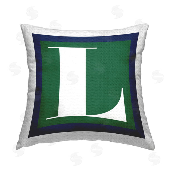 Stupell Industries Stupell Studio | Green L Name Initial Printed Throw Pillow