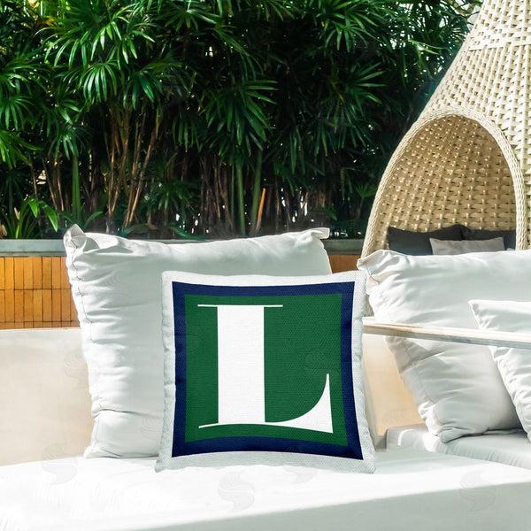 Stupell Industries Stupell Studio | Green L Name Initial Printed Throw Pillow