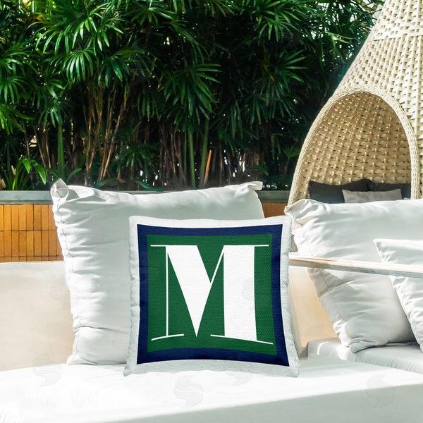 Stupell Industries Stupell Studio | Green M Name Letter Printed Throw Pillow