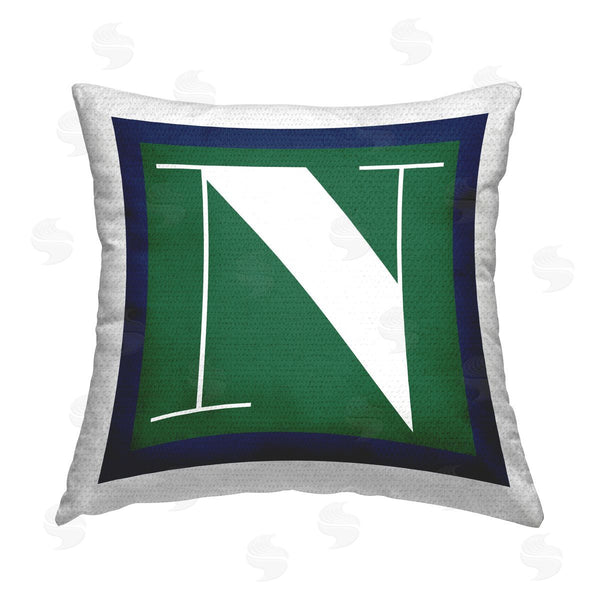 Stupell Industries Stupell Studio | Green N Name Initial Printed Throw Pillow