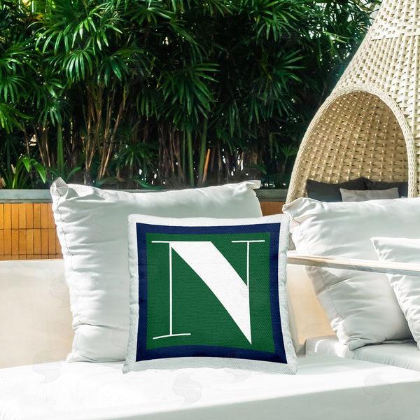 Stupell Industries Stupell Studio | Green N Name Initial Printed Throw Pillow