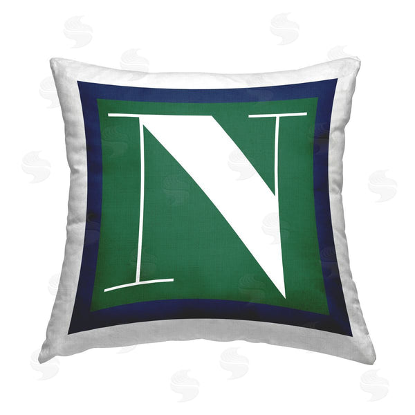 stupell industries Stupell Studio | Green N Name Initial Printed Throw Pillow