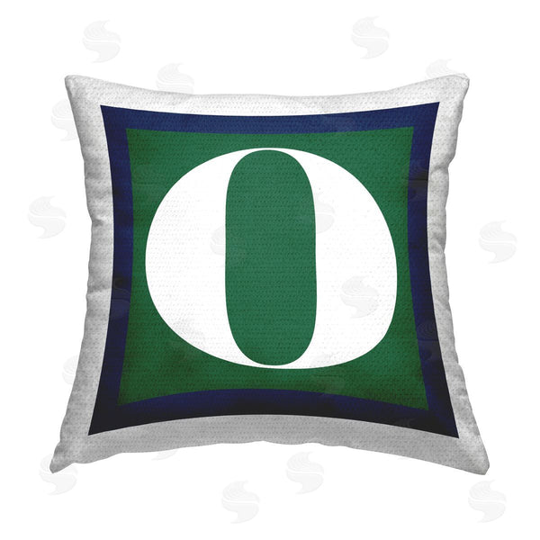 Stupell Industries Stupell Studio | Green O Alphabet Letter Printed Throw Pillow