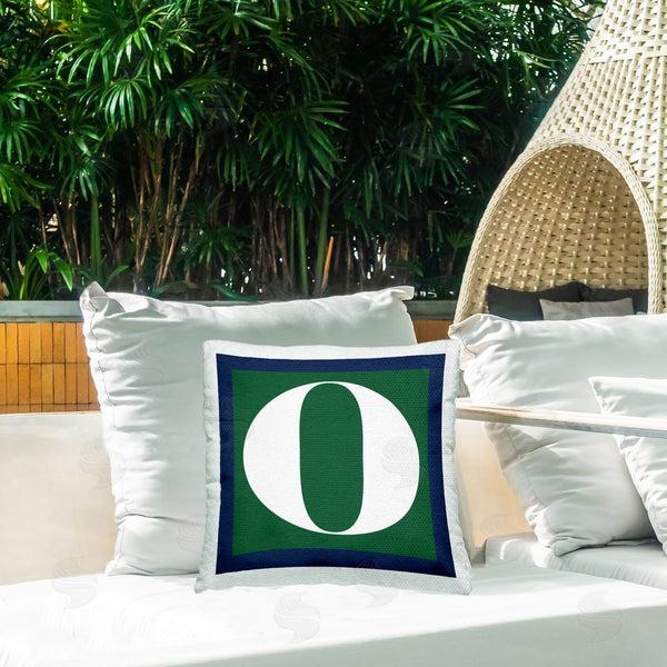 Stupell Industries Stupell Studio | Green O Alphabet Letter Printed Throw Pillow