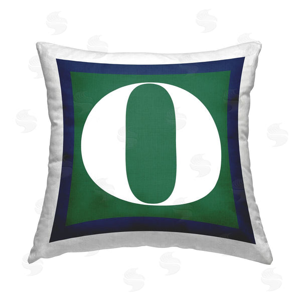 stupell industries Stupell Studio | Green O Alphabet Letter Printed Throw Pillow