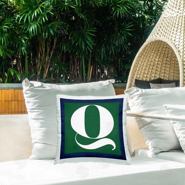 Stupell Industries Stupell Studio | Green Q Name Initial Printed Throw Pillow
